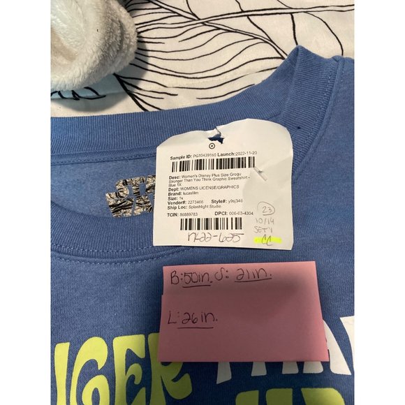 Womens Disney Plus Size Grogu Stronger Than You Think Graphic Sweatshirt Blue 1X - Picture 6 of 8